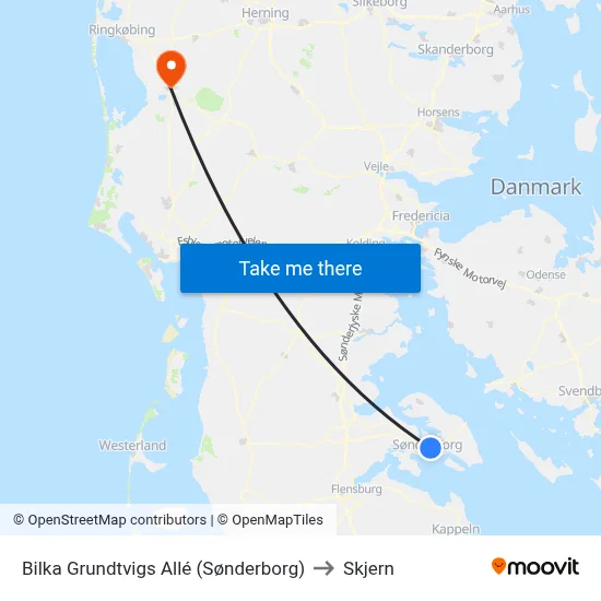Bilka Grundtvigs Allé (Sønderborg) to Skjern map