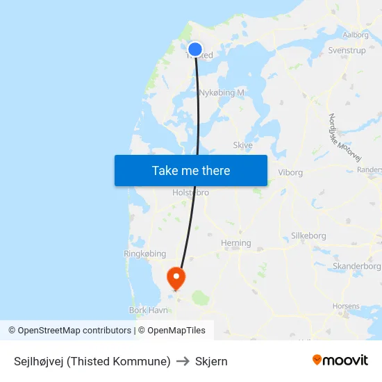 Sejlhøjvej (Thisted Kommune) to Skjern map