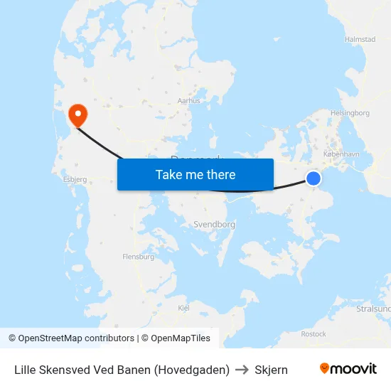 Lille Skensved Ved Banen (Hovedgaden) to Skjern map