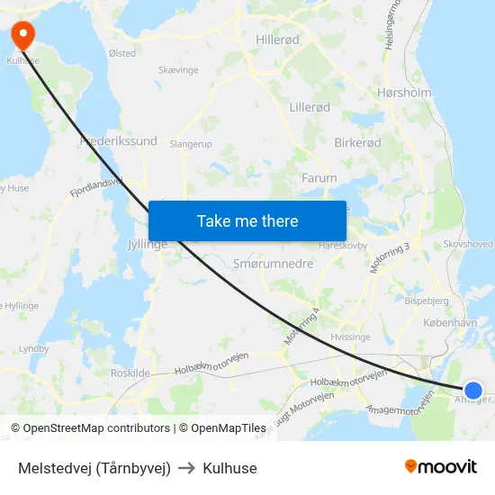 Melstedvej (Tårnbyvej) to Kulhuse map