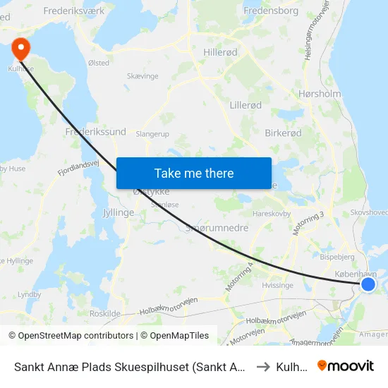 Sankt Annæ Plads Skuespilhuset (Sankt Annæ Plads) to Kulhuse map