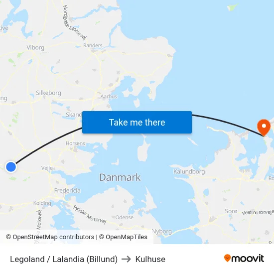 Legoland / Lalandia (Billund) to Kulhuse map