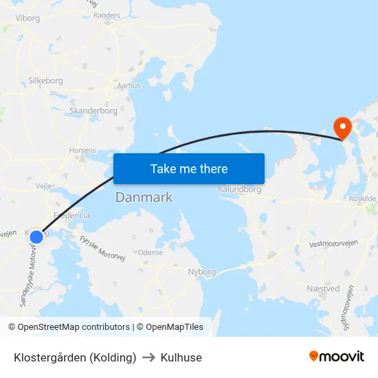 Klostergården (Kolding) to Kulhuse map