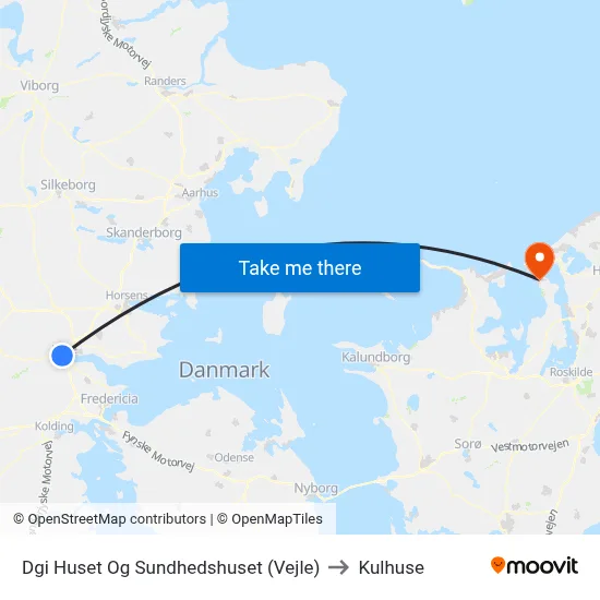 Dgi Huset Og Sundhedshuset (Vejle) to Kulhuse map