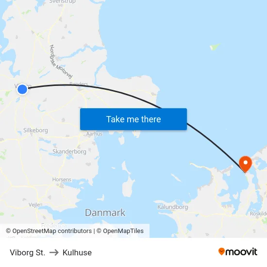 Viborg St. to Kulhuse map