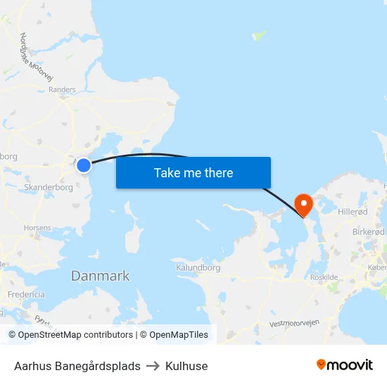 Aarhus Banegårdsplads to Kulhuse map