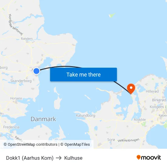 Dokk1 (Aarhus Kom) to Kulhuse map