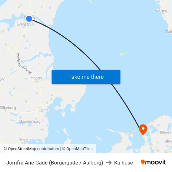 Jomfru Ane Gade (Borgergade / Aalborg) to Kulhuse map