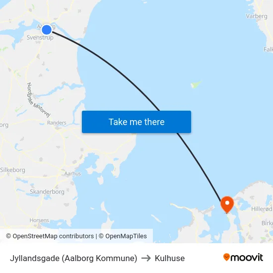 Jyllandsgade (Aalborg Kommune) to Kulhuse map