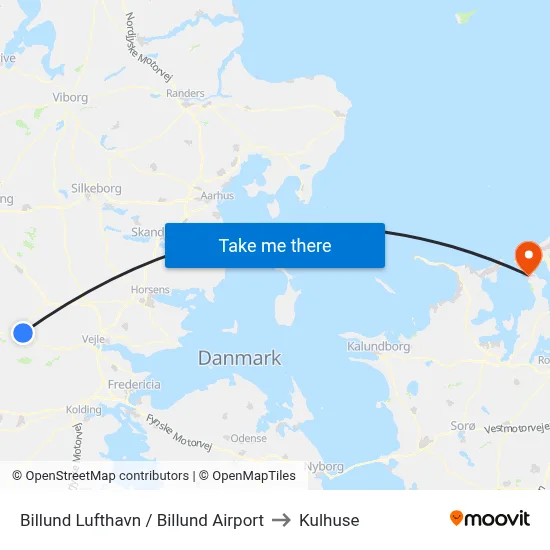 Billund Lufthavn / Billund Airport to Kulhuse map