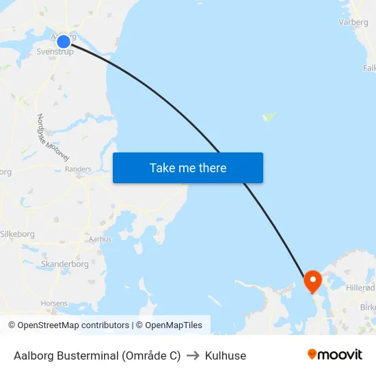 Aalborg Busterminal (Område C) to Kulhuse map