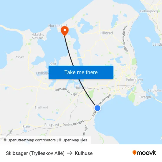 Skibsager (Trylleskov Allé) to Kulhuse map