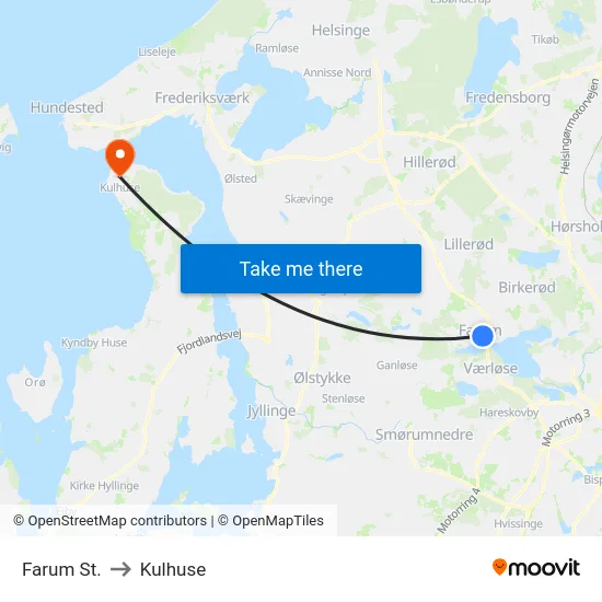 Farum St. to Kulhuse map