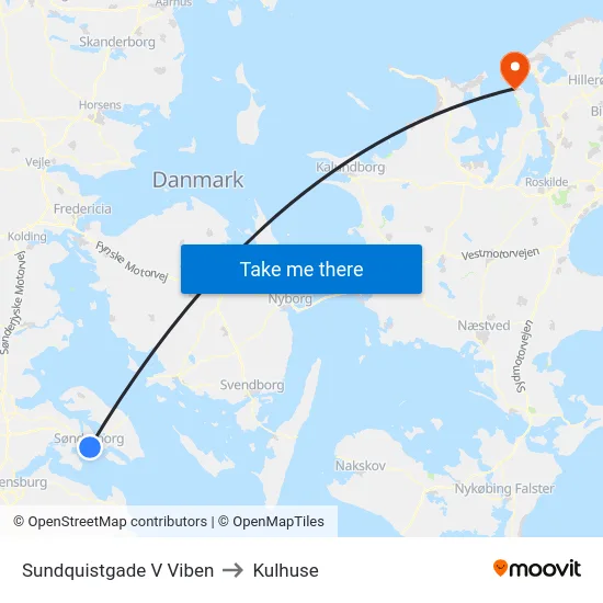 Sundquistgade V Viben to Kulhuse map