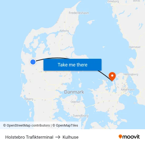 Holstebro Trafikterminal to Kulhuse map