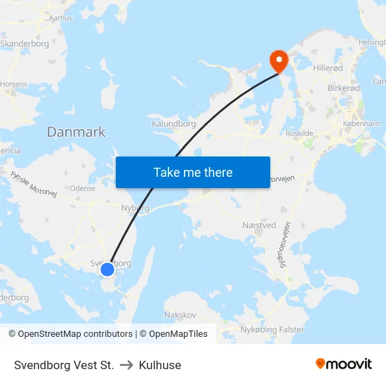 Svendborg Vest St. to Kulhuse map