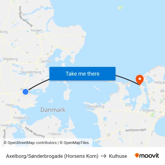 Axelborg/Sønderbrogade (Horsens Kom) to Kulhuse map