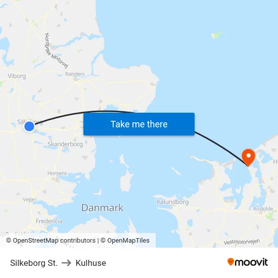 Silkeborg St. to Kulhuse map