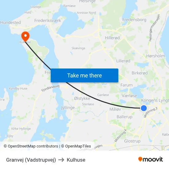 Granvej (Vadstrupvej) to Kulhuse map