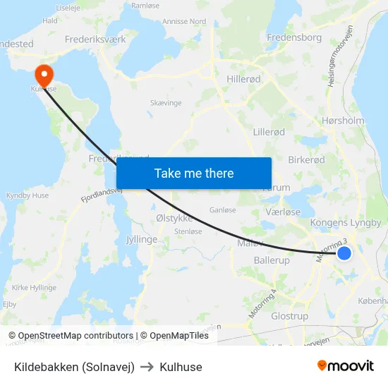 Kildebakken (Solnavej) to Kulhuse map