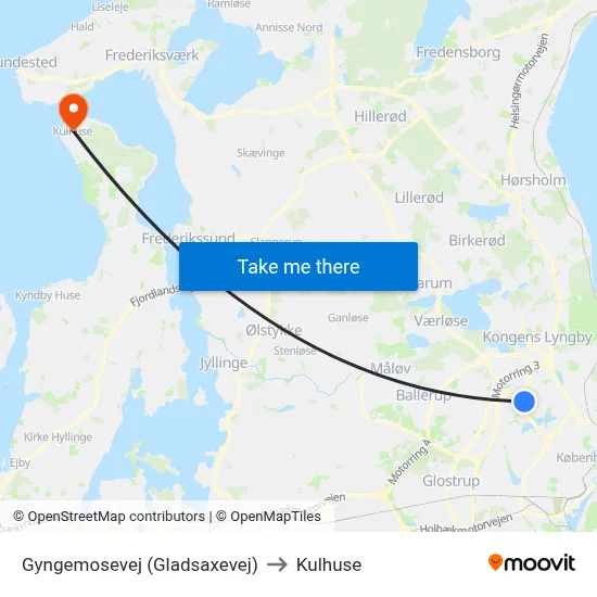 Gyngemosevej (Gladsaxevej) to Kulhuse map