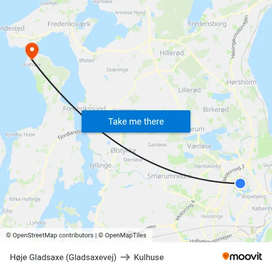 Høje Gladsaxe (Gladsaxevej) to Kulhuse map