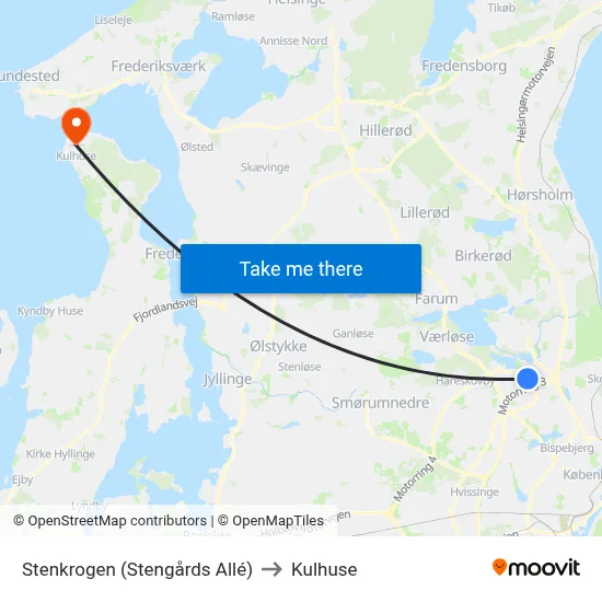 Stenkrogen (Stengårds Allé) to Kulhuse map