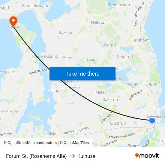 Forum St. (Rosenørns Allé) to Kulhuse map