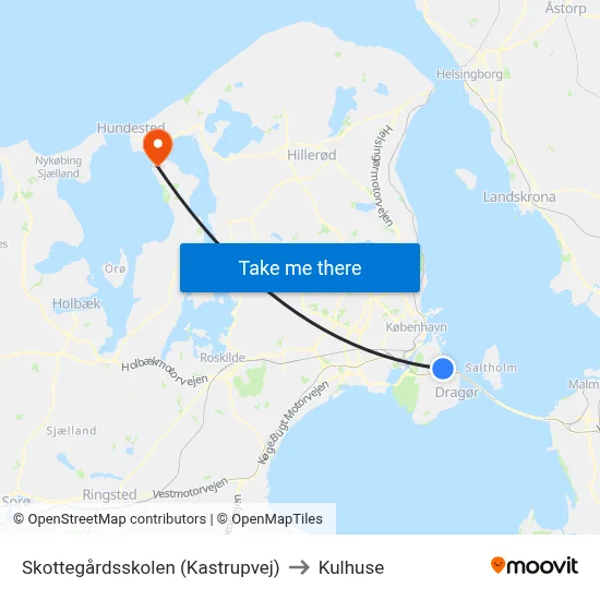 Skottegårdsskolen (Kastrupvej) to Kulhuse map