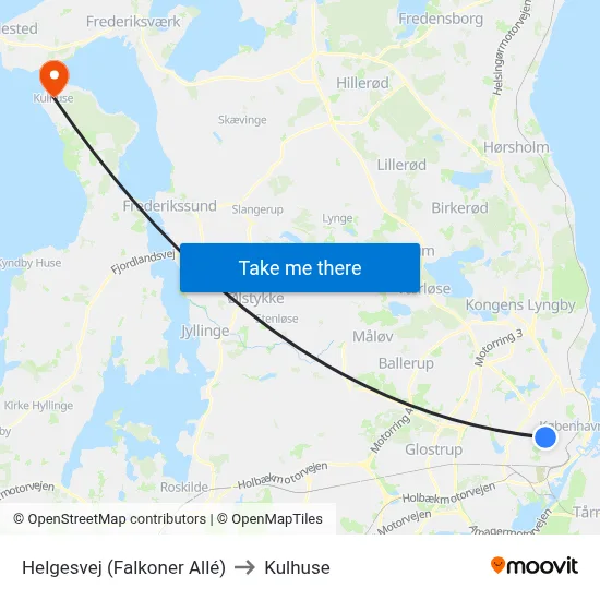 Helgesvej (Falkoner Allé) to Kulhuse map