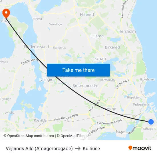 Vejlands Allé (Amagerbrogade) to Kulhuse map