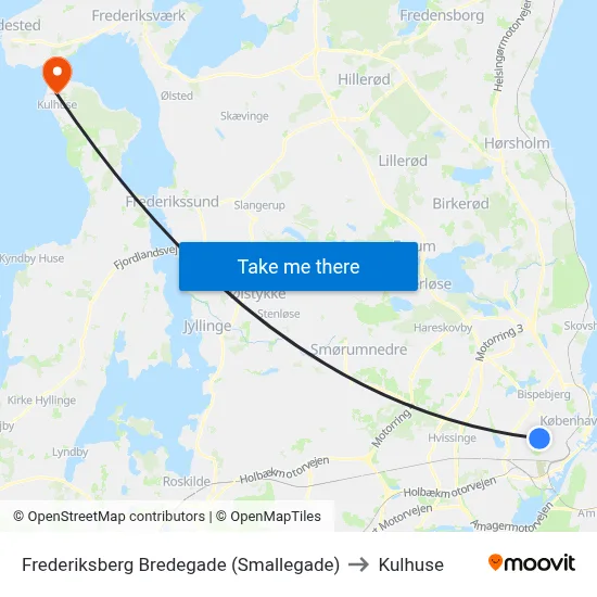 Frederiksberg Bredegade (Smallegade) to Kulhuse map