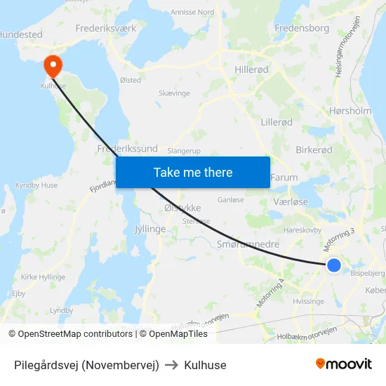 Pilegårdsvej (Novembervej) to Kulhuse map