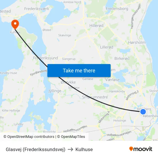 Glasvej (Frederikssundsvej) to Kulhuse map