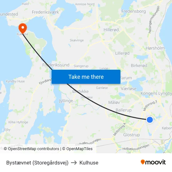 Bystævnet (Storegårdsvej) to Kulhuse map