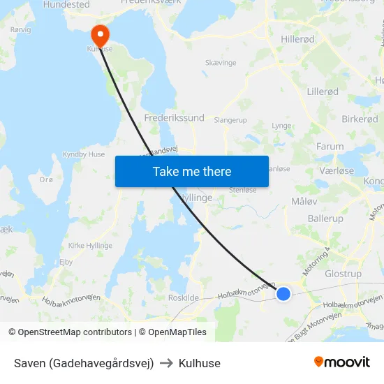 Saven (Gadehavegårdsvej) to Kulhuse map