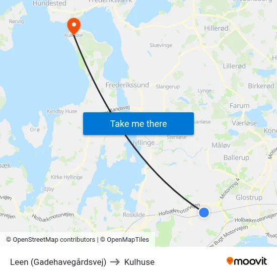 Leen (Gadehavegårdsvej) to Kulhuse map