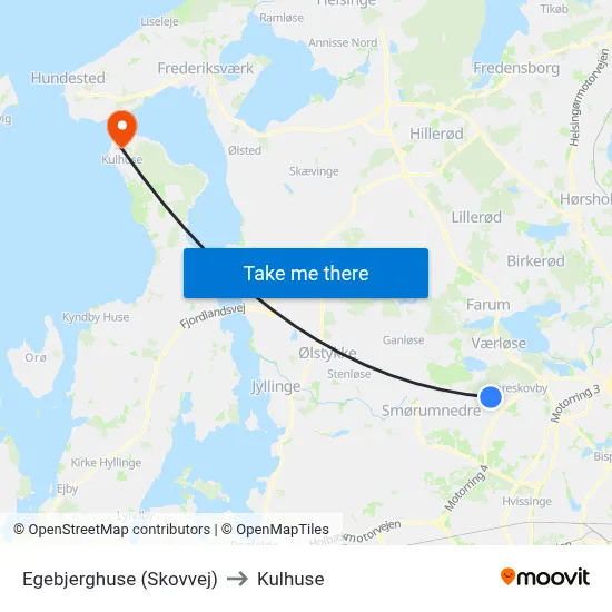 Egebjerghuse (Skovvej) to Kulhuse map