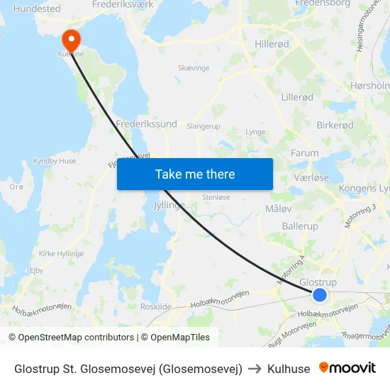 Glostrup St. Glosemosevej (Glosemosevej) to Kulhuse map