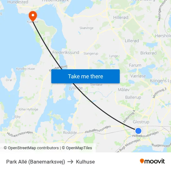 Park Allé (Banemarksvej) to Kulhuse map