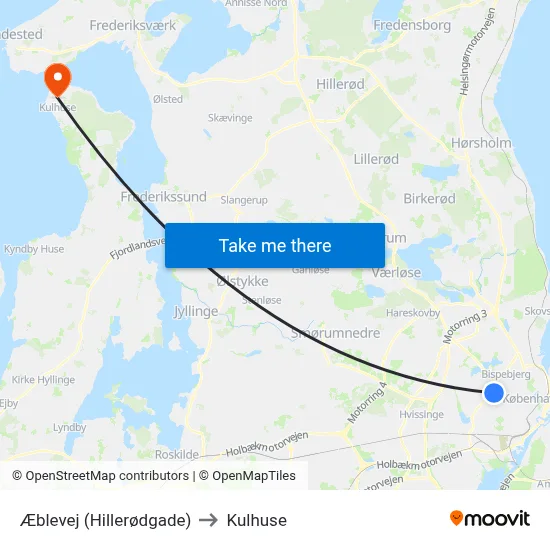 Æblevej (Hillerødgade) to Kulhuse map