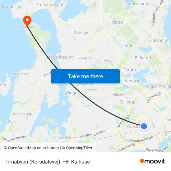 Irmabyen (Korsdalsvej) to Kulhuse map