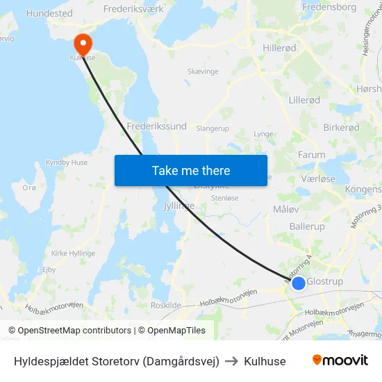Hyldespjældet Storetorv (Damgårdsvej) to Kulhuse map