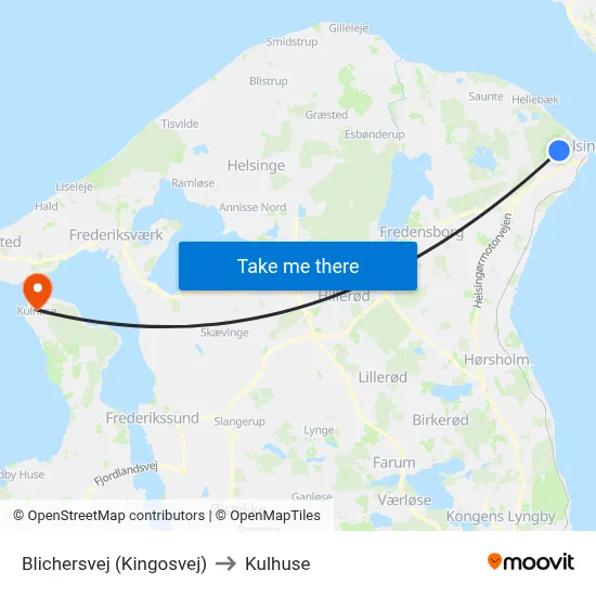 Blichersvej (Kingosvej) to Kulhuse map
