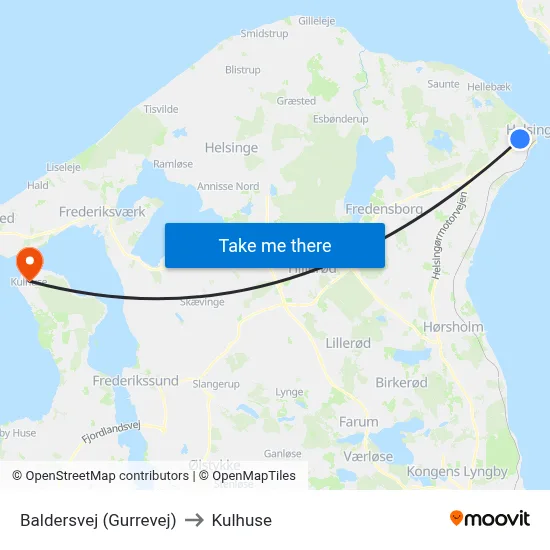 Baldersvej (Gurrevej) to Kulhuse map
