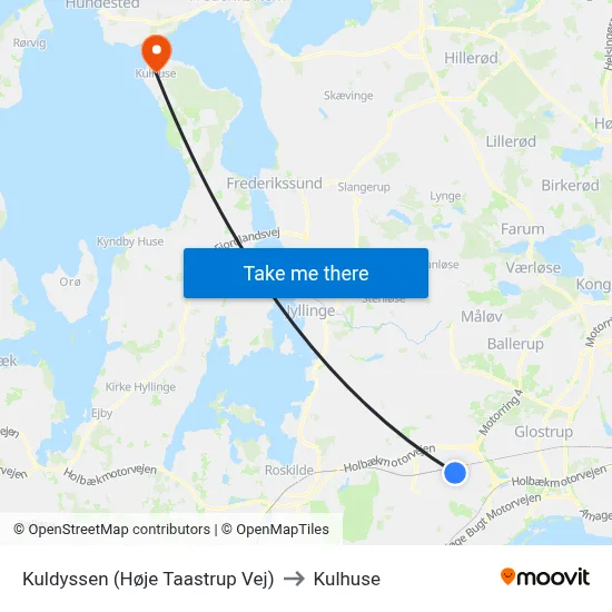 Kuldyssen (Høje Taastrup Vej) to Kulhuse map
