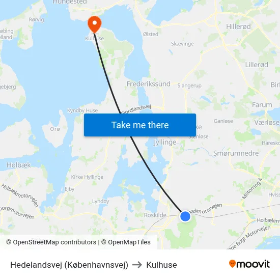 Hedelandsvej (Københavnsvej) to Kulhuse map