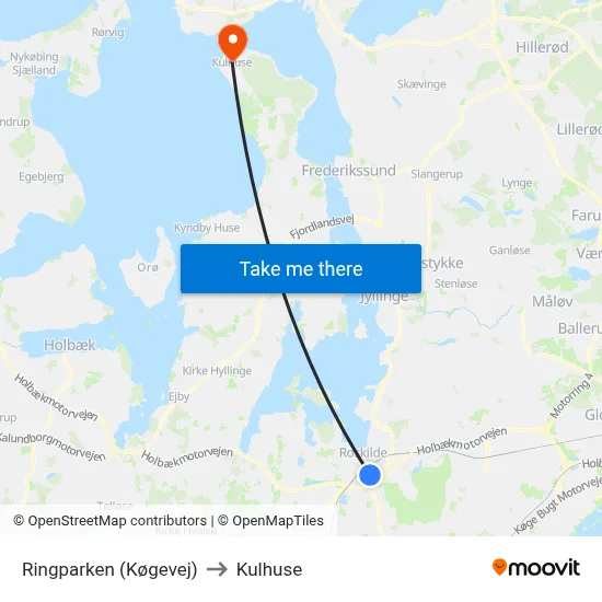 Ringparken (Køgevej) to Kulhuse map