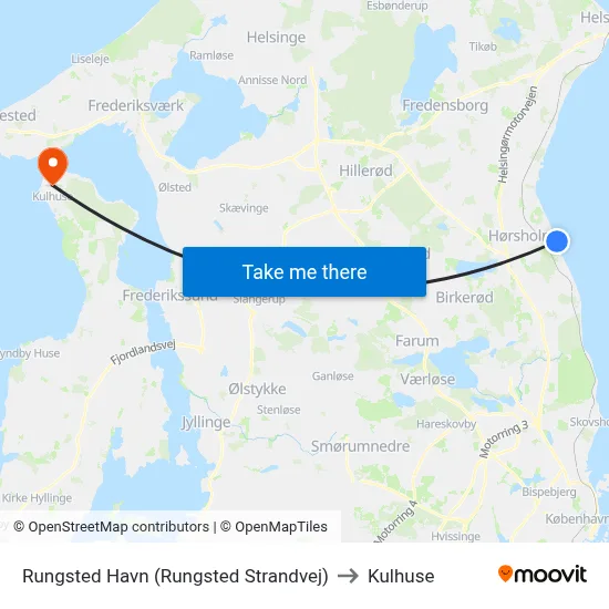 Rungsted Havn (Rungsted Strandvej) to Kulhuse map