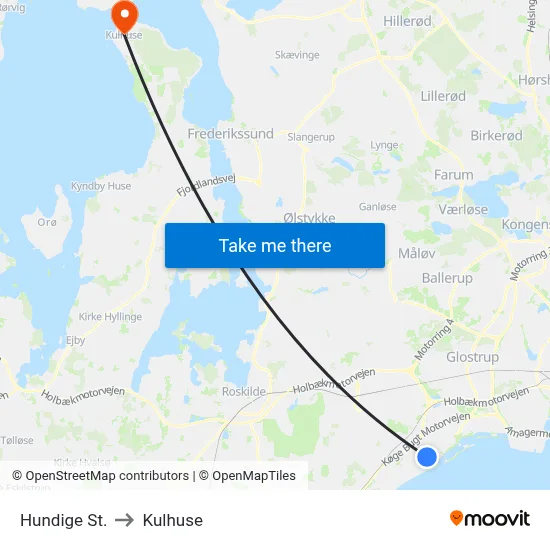 Hundige St. to Kulhuse map